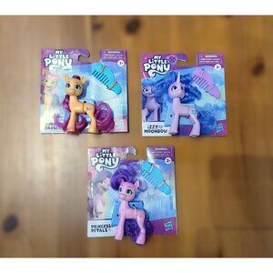My Little Pony Figure Lot with Comb Princess Petals Izzy Moonbow Starscout